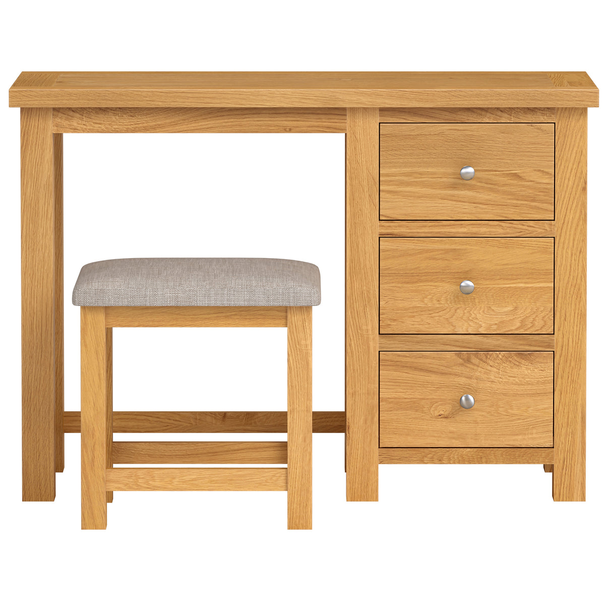Drayton Oak Single Pedestal Dressing Table and Stool