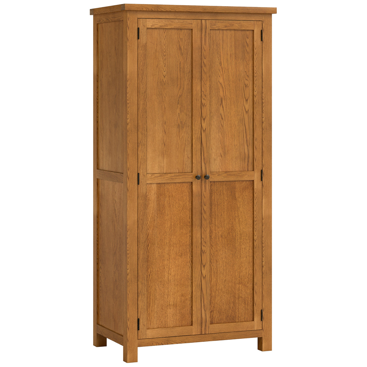 Drayton Rustic Oak All Hanging Double Wardrobe - Bridgnorth Furniture