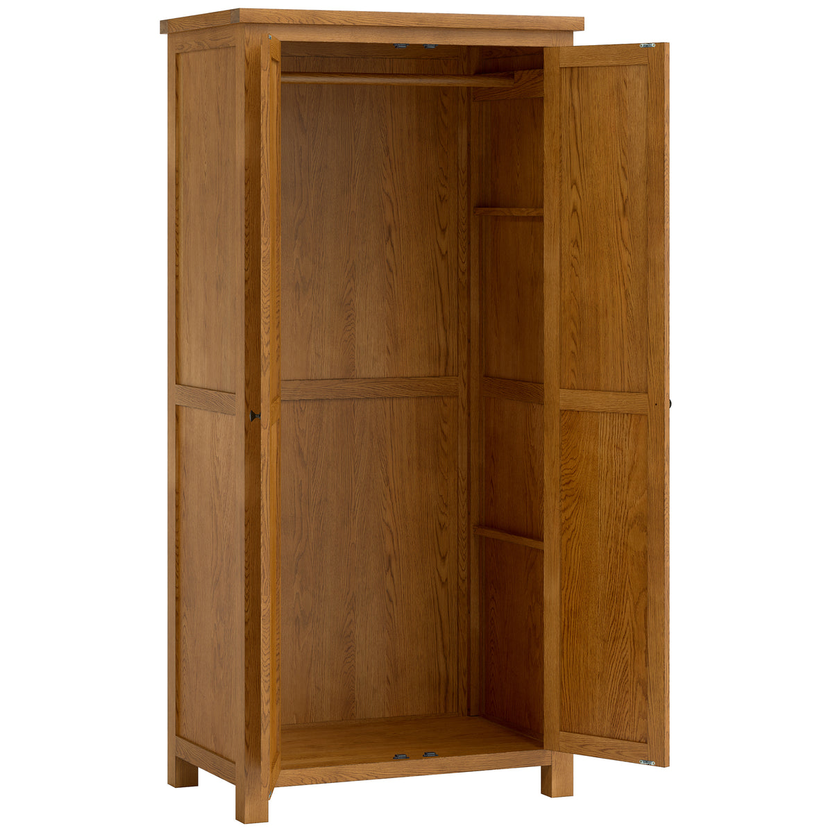 Drayton Rustic Oak All Hanging Double Wardrobe - Bridgnorth Furniture
