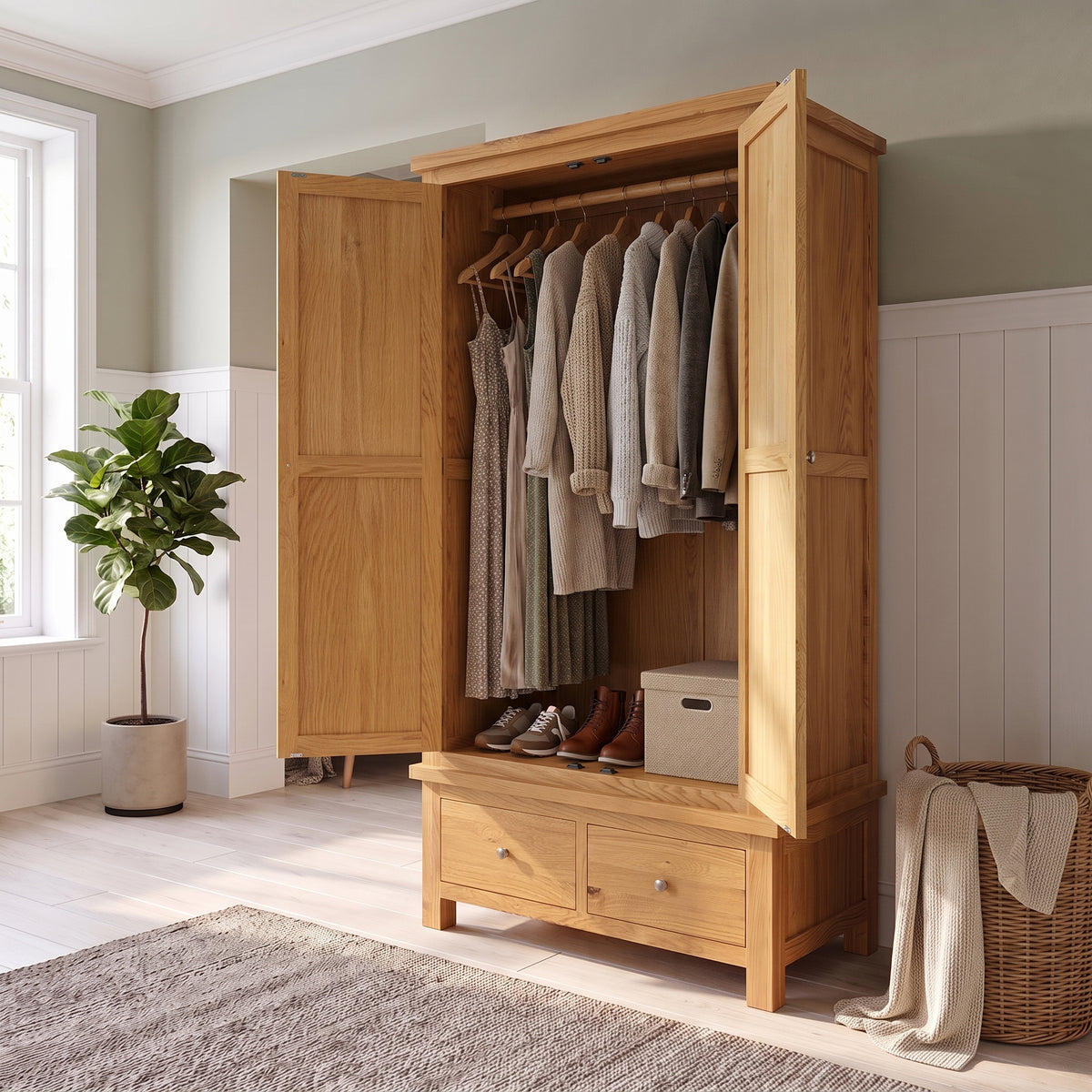 Drayton Double Wardrobe With Drawers