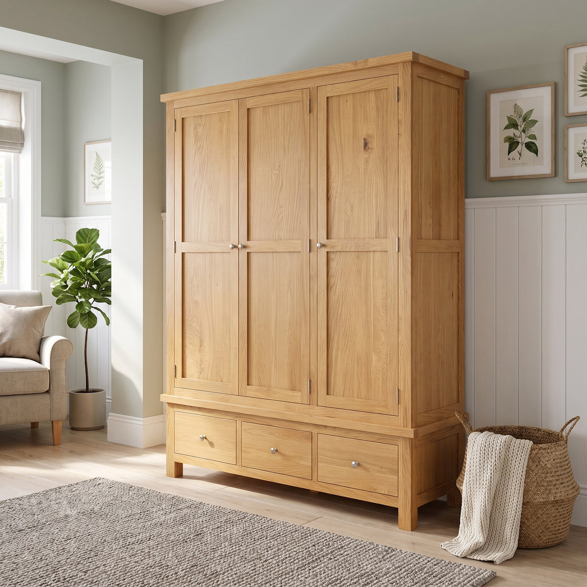Drayton Triple Wardrobe with 3 Drawers