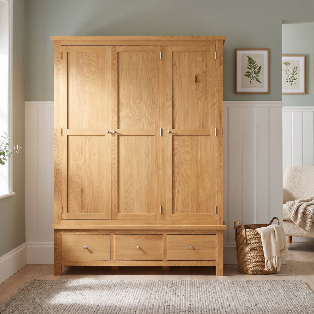Drayton Triple Wardrobe with 3 Drawers