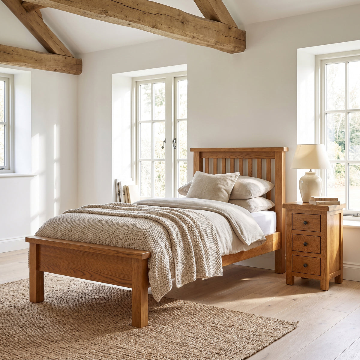 Drayton Rustic Oak Bed - Bridgnorth Furniture
