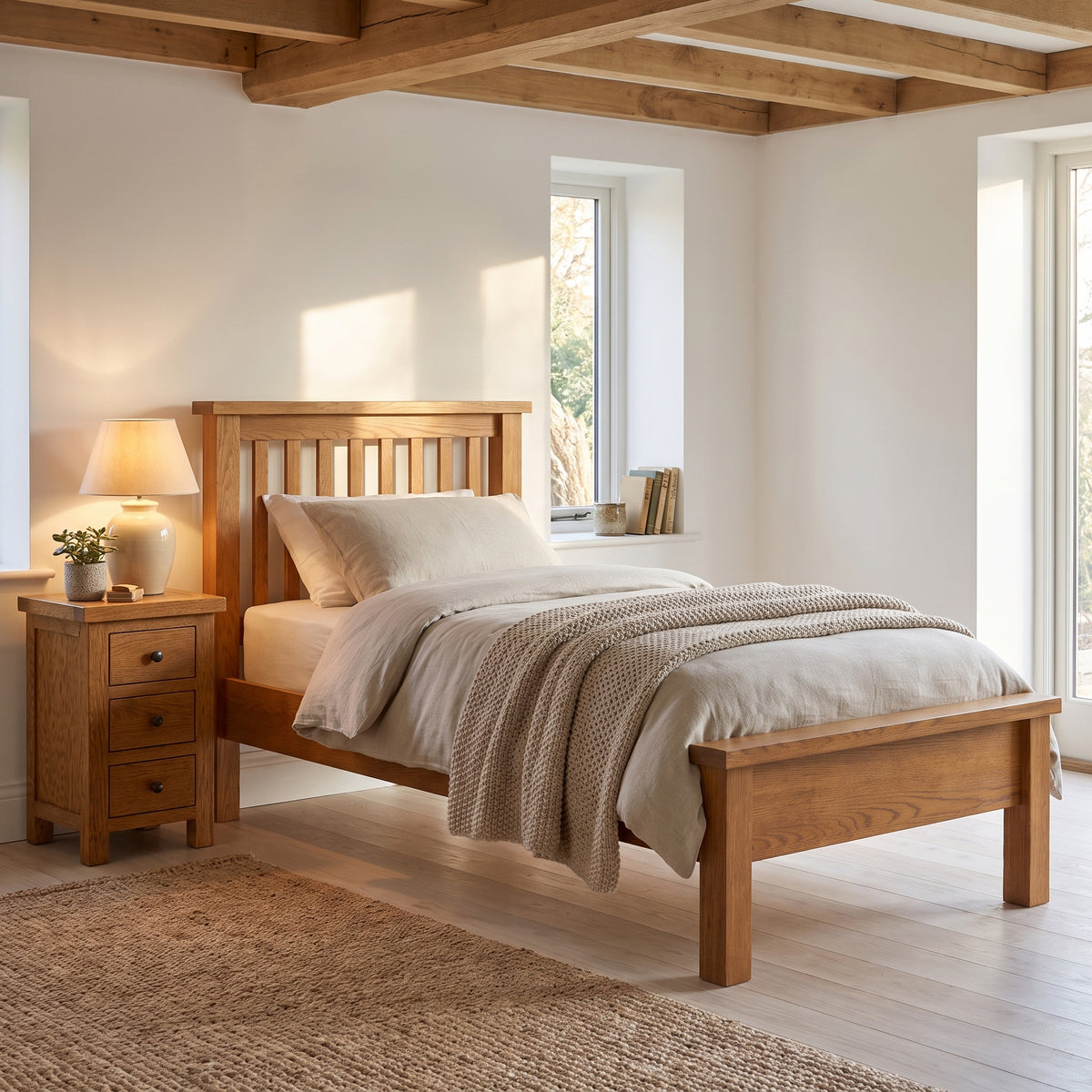 Drayton Rustic Oak Bed - Bridgnorth Furniture