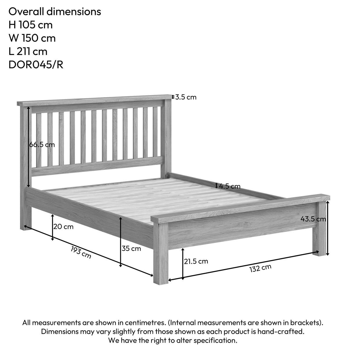 Drayton Rustic Oak Bed - Bridgnorth Furniture