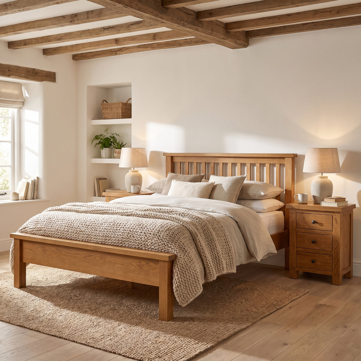 Drayton Rustic Oak Bed - Bridgnorth Furniture