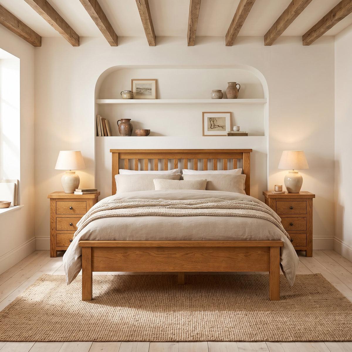 Drayton Rustic Oak Bed - Bridgnorth Furniture