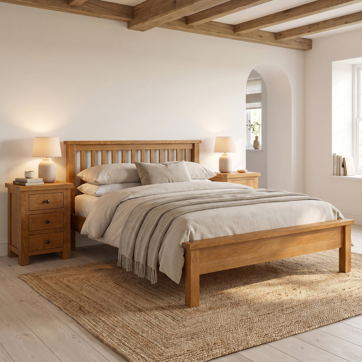 Drayton Rustic Oak Bed - Bridgnorth Furniture