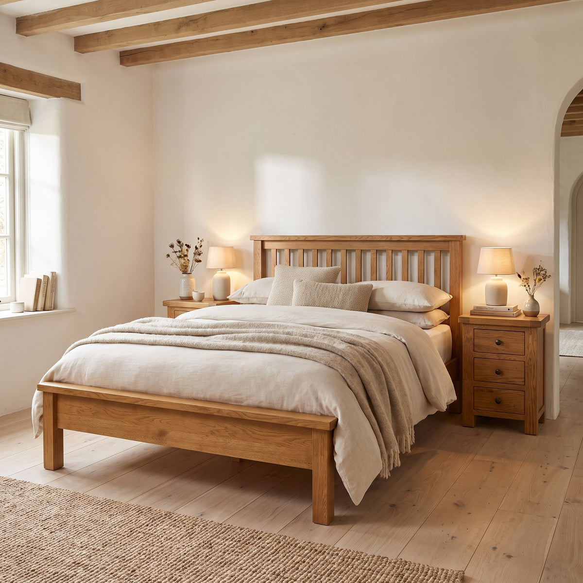 Drayton Rustic Oak Bed - Bridgnorth Furniture