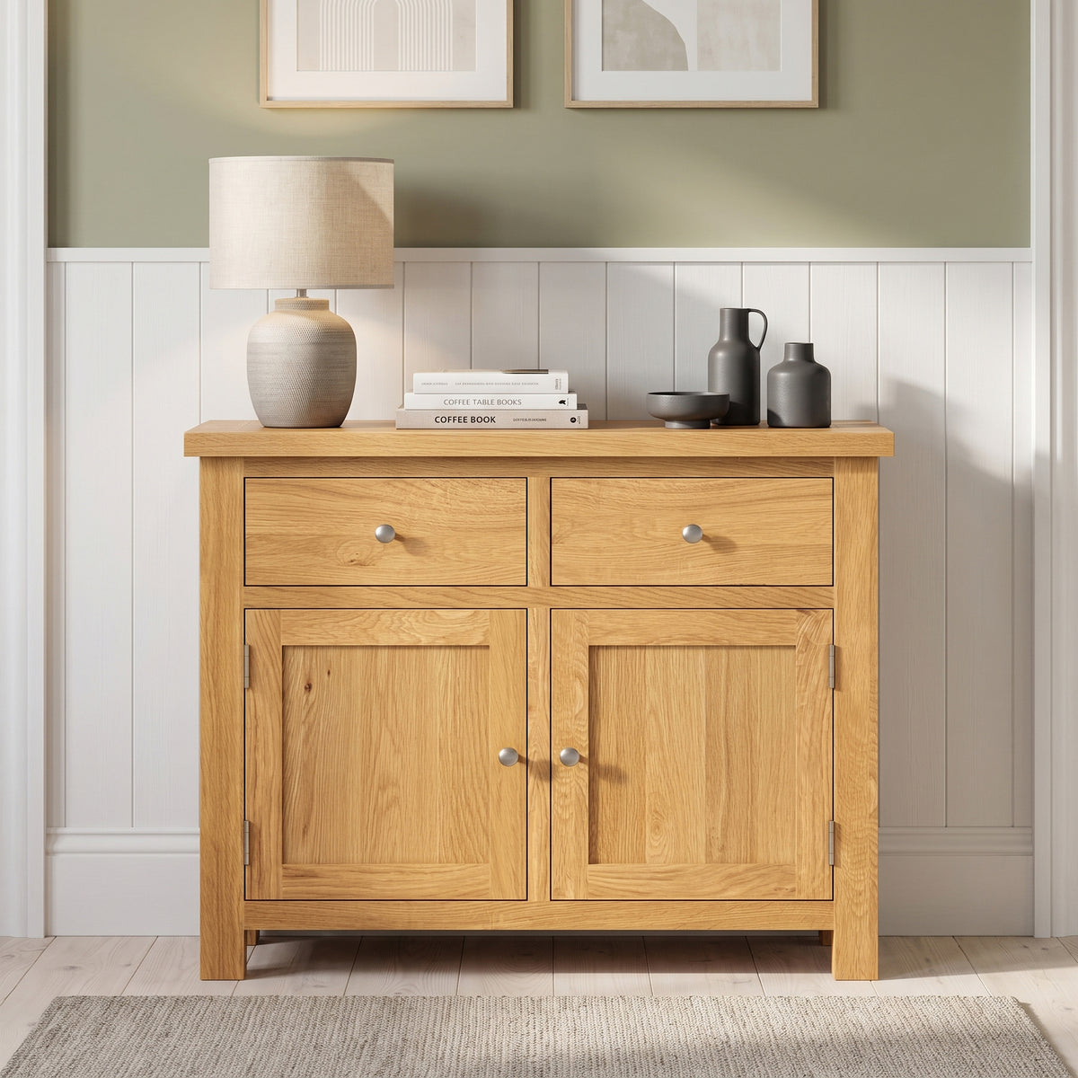 Drayton Oak 2 Door 2 Drawer Sideboard - Bridgnorth Furniture