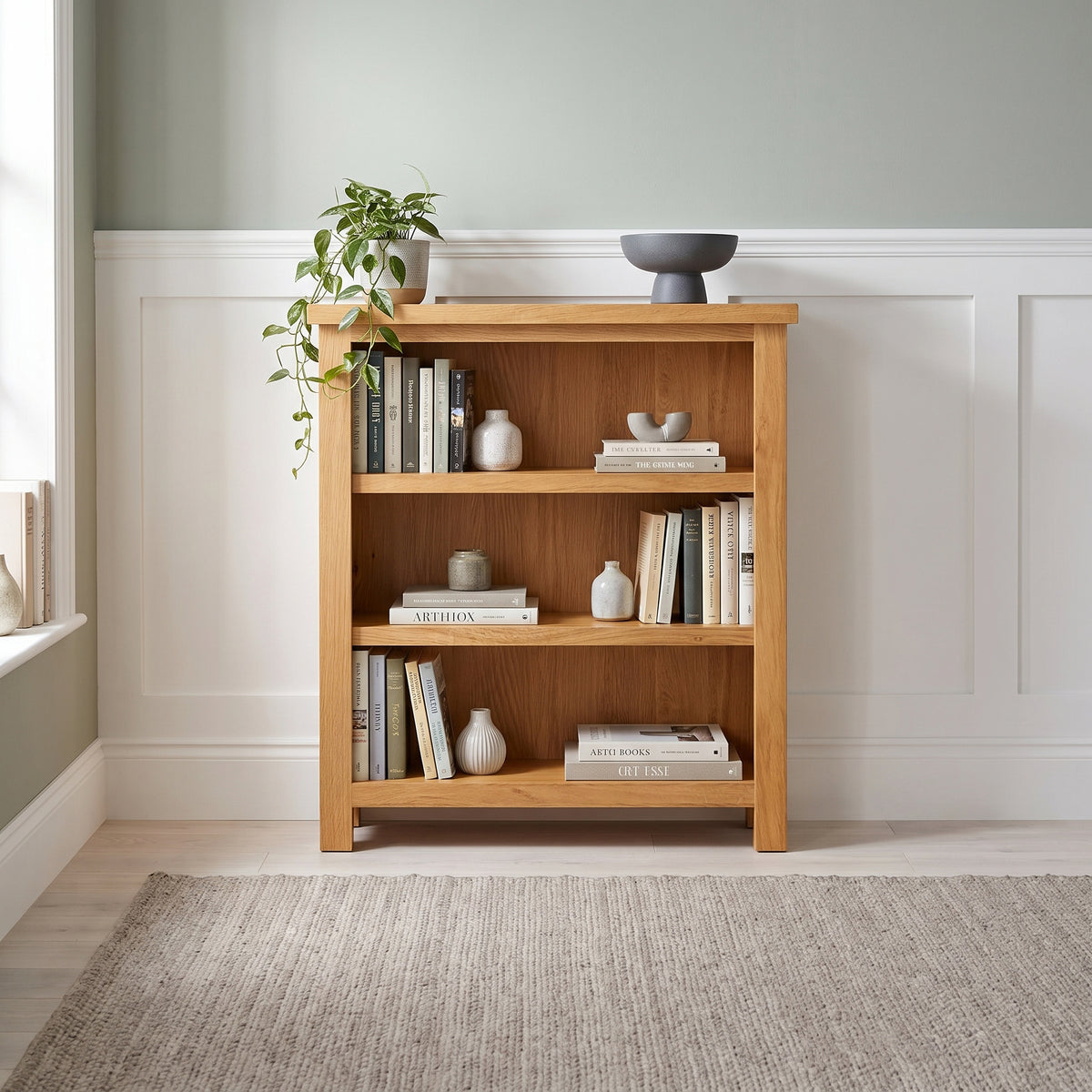 Drayton Oak 3' Bookcase - Bridgnorth Furniture