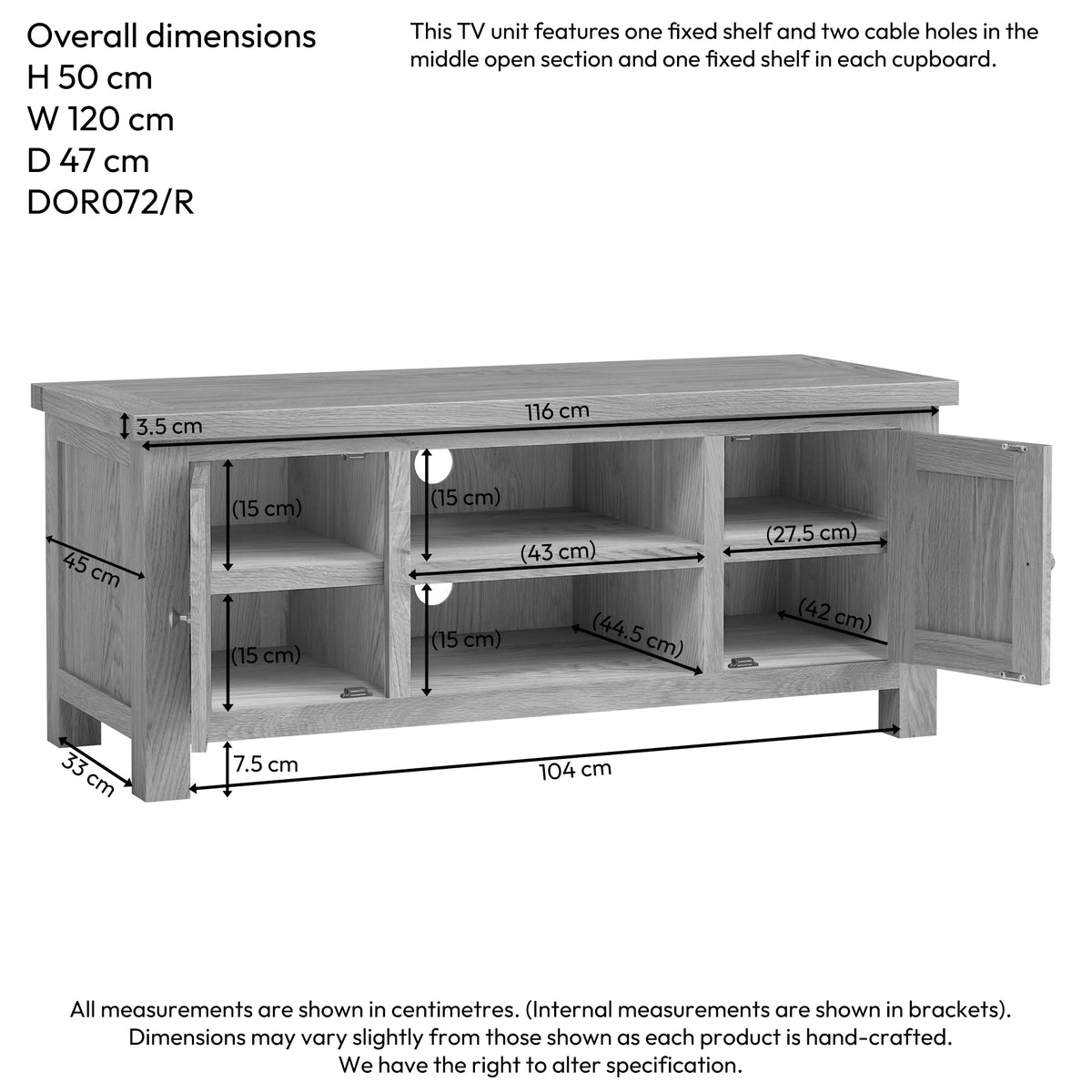 Drayton Large TV Unit - Bridgnorth Furniture