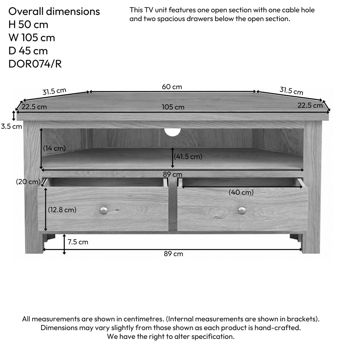 Drayton Large Corner TV Unit - Bridgnorth Furniture