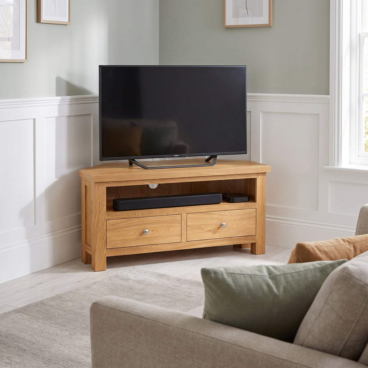 Drayton Large Corner TV Unit - Bridgnorth Furniture