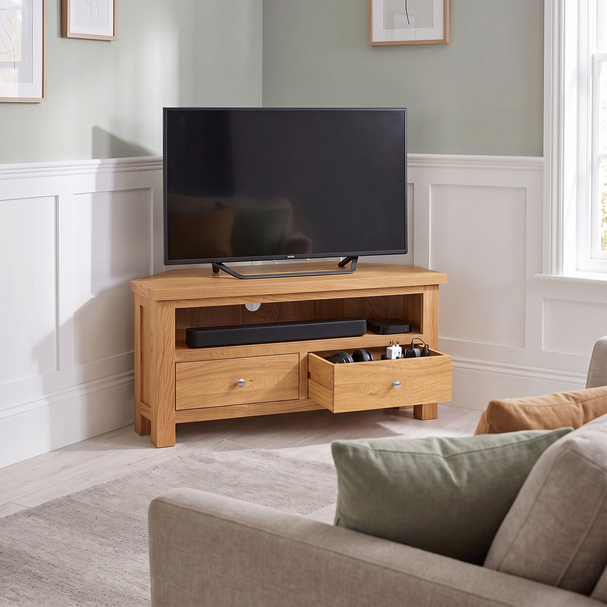 Drayton Large Corner TV Unit - Bridgnorth Furniture