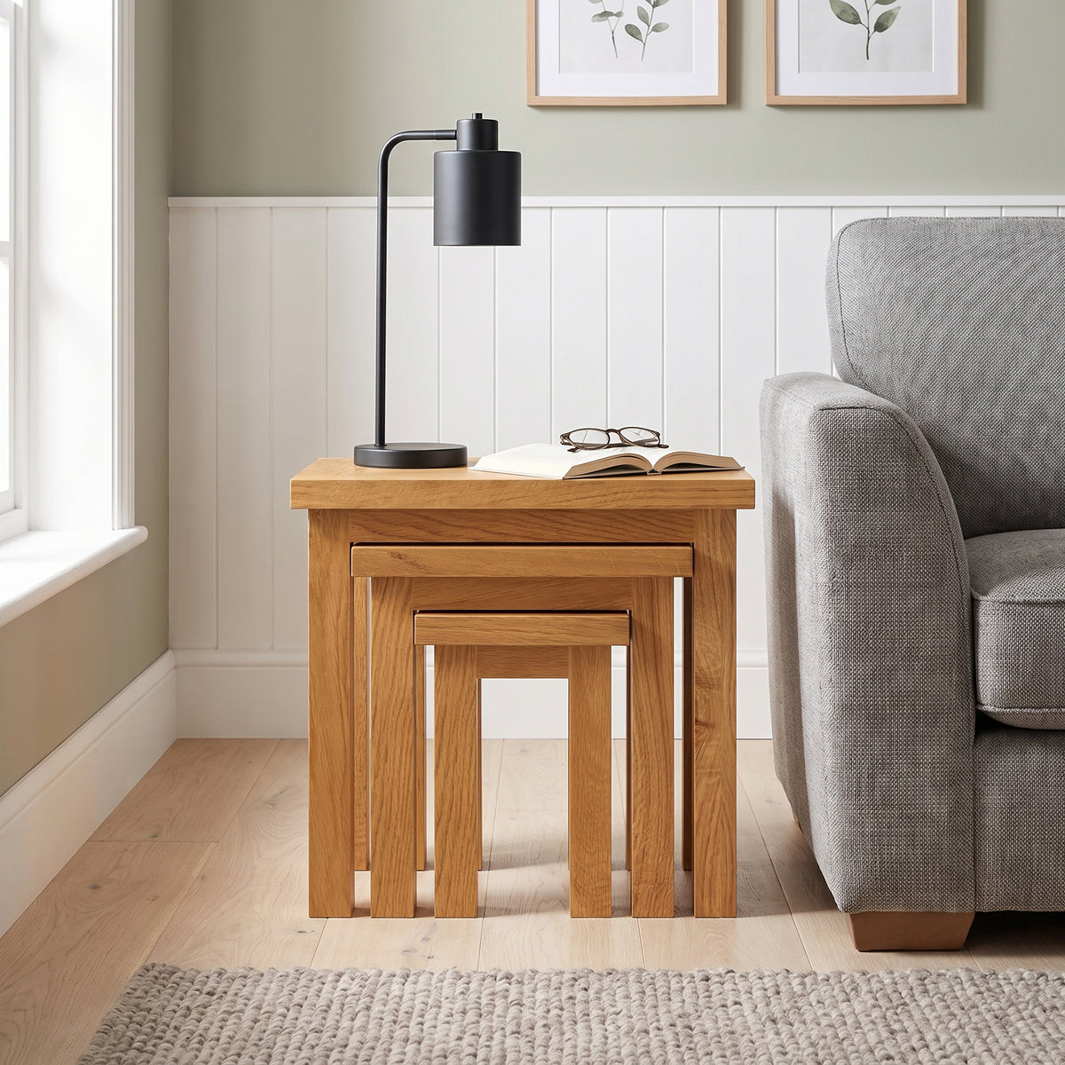 Drayton Oak Nest Of Tabes - Bridgnorth Furniture