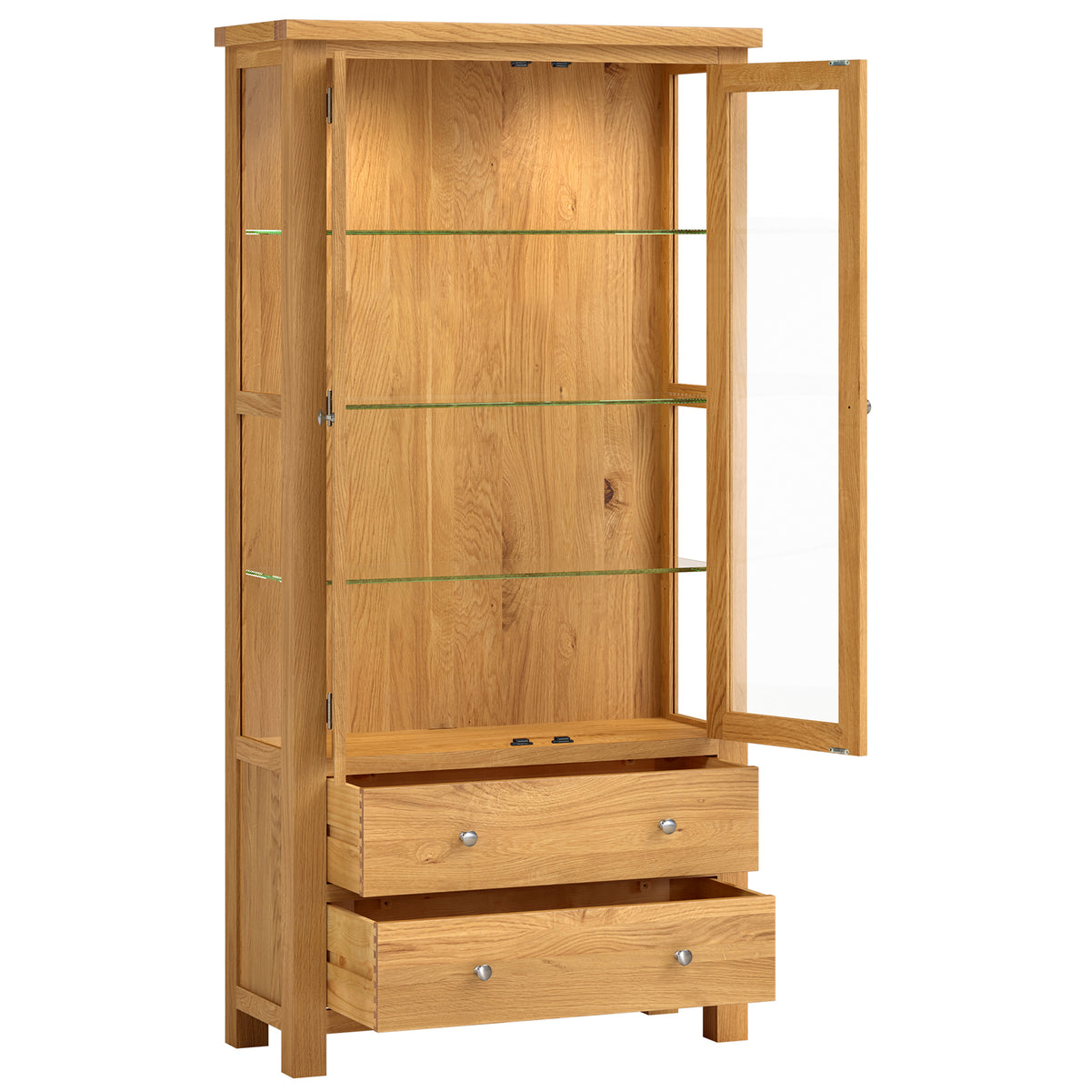 Drayton Oak Glazed Display Cabinet
