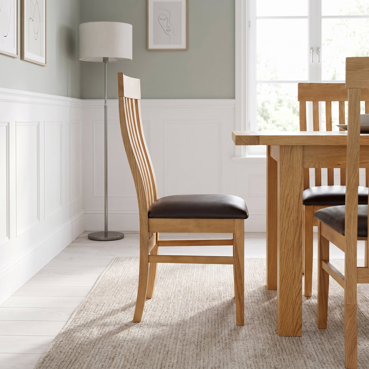 Drayton Oak Slatted Back Dining Chair