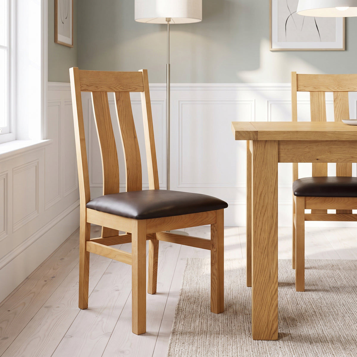 Drayton Oak Twin Slat Dining Chair