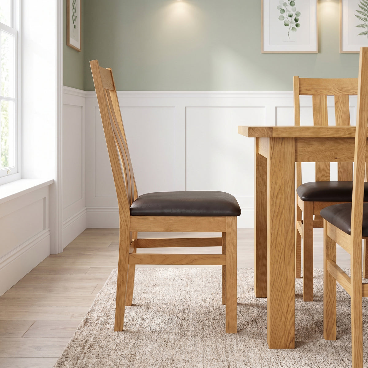 Drayton Oak Twin Slat Dining Chair