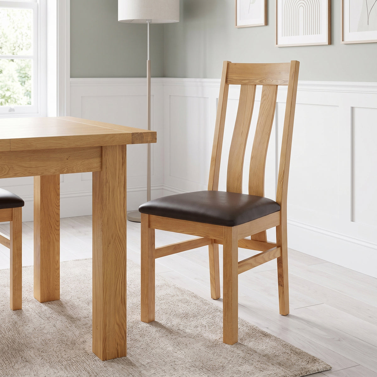 Drayton Oak Twin Slat Dining Chair