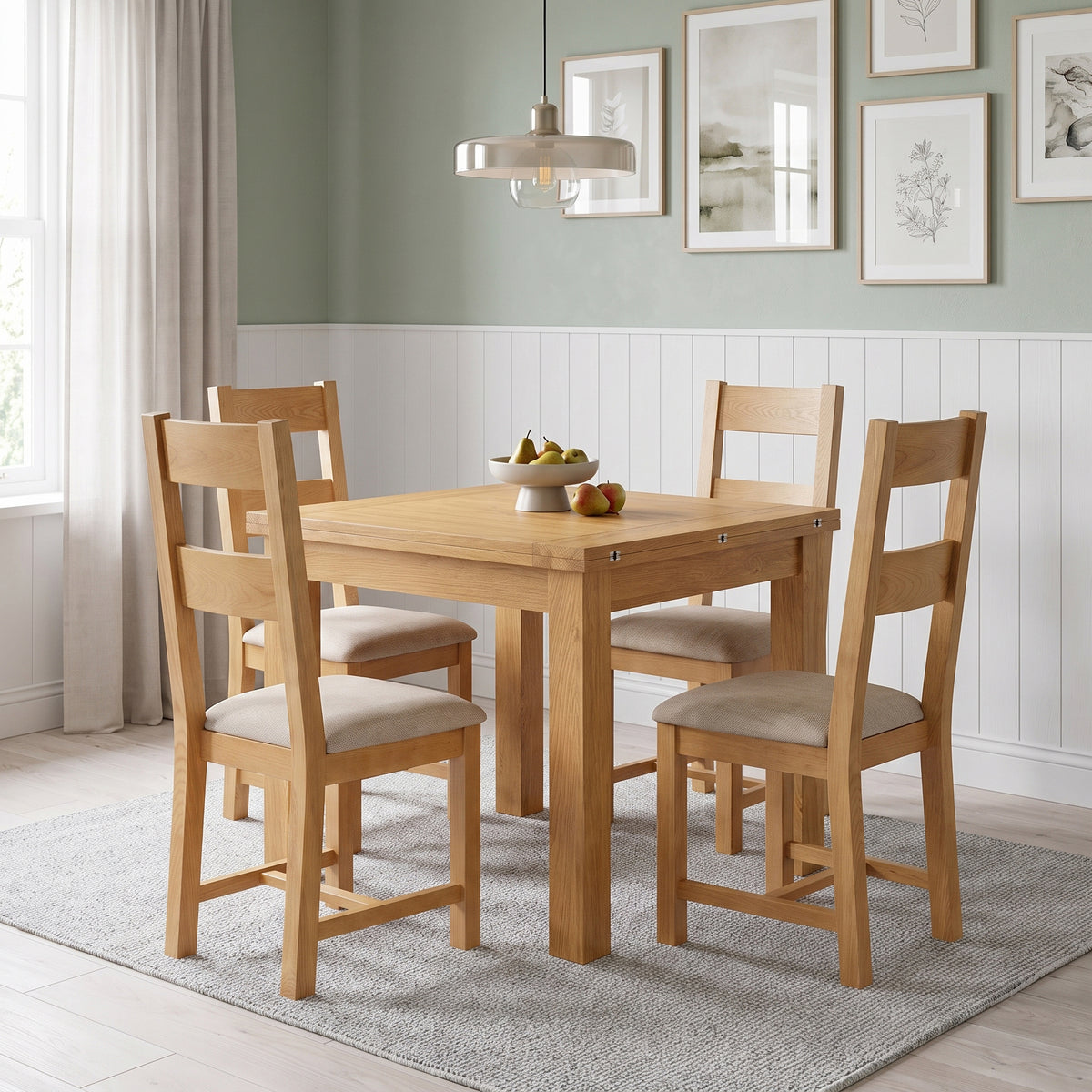 Drayton Oak Flip Top Extending Table - Bridgnorth Furniture