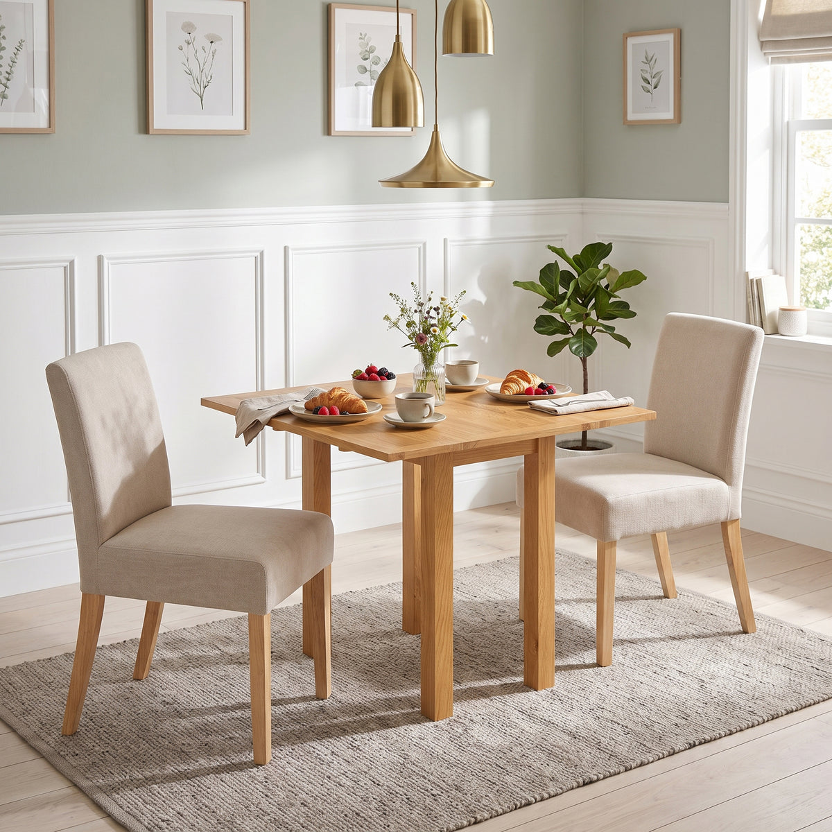 Drayton Oak Square Drop-Leaf Dining Table - Bridgnorth Furniture