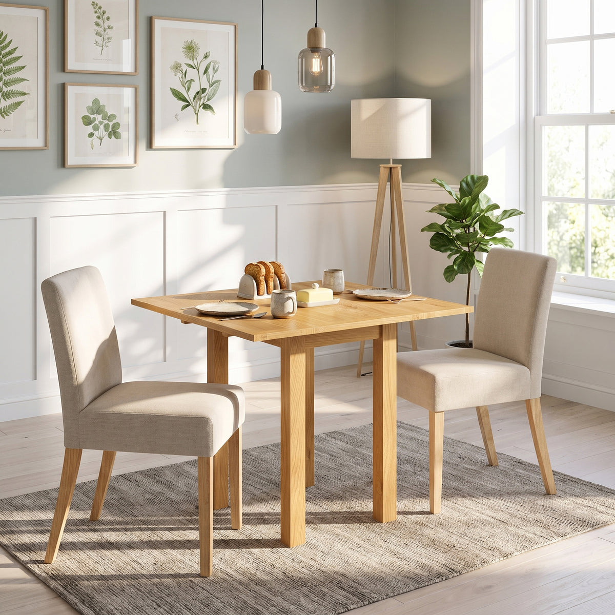 Drayton Oak Square Drop-Leaf Dining Table - Bridgnorth Furniture