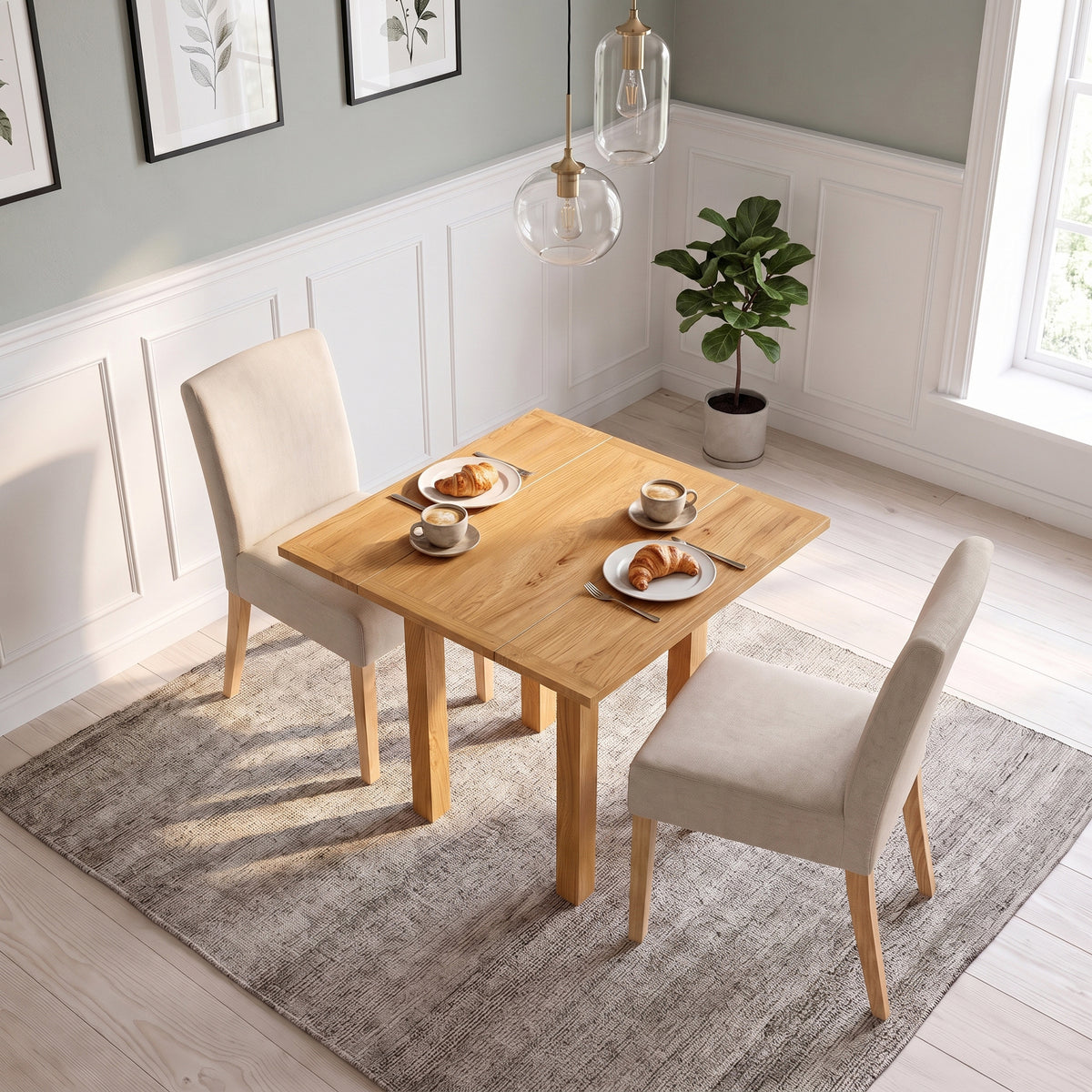 Drayton Oak Square Drop-Leaf Dining Table - Bridgnorth Furniture