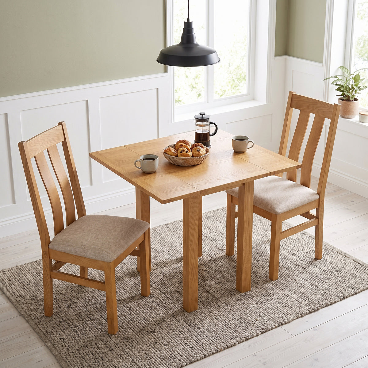 Drayton Oak Square Drop-Leaf Dining Table - Bridgnorth Furniture