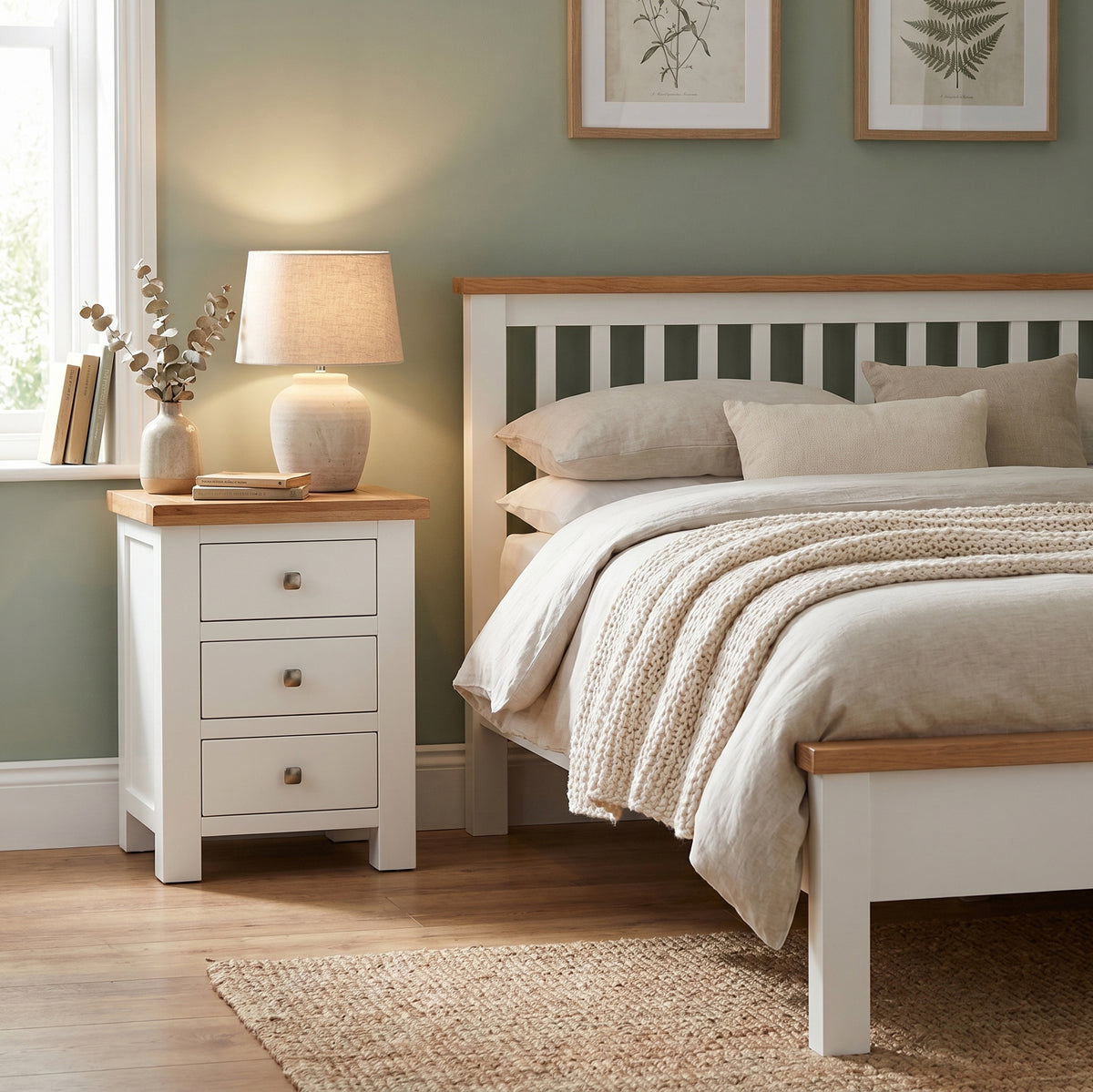 Drayton Painted 3 Drawer Bedside