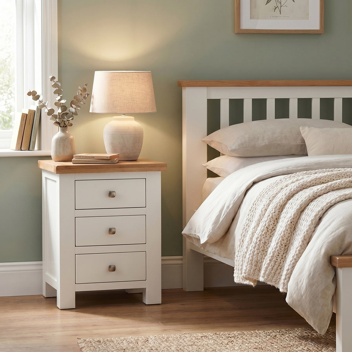 Drayton Painted 3 Drawer Bedside