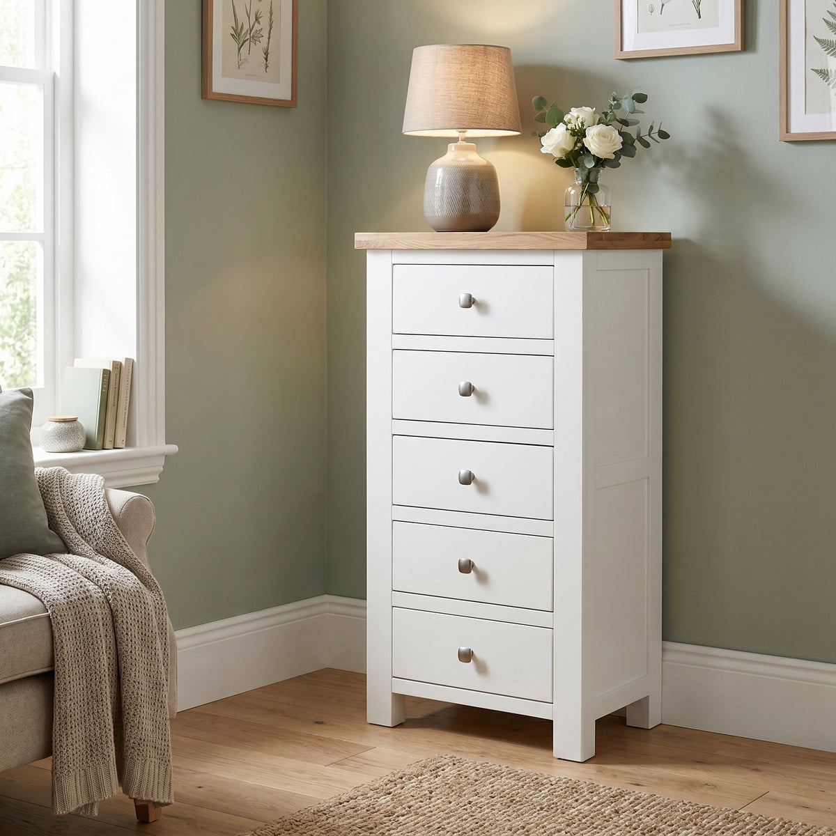Drayton Painted 5 Drawer Wellington