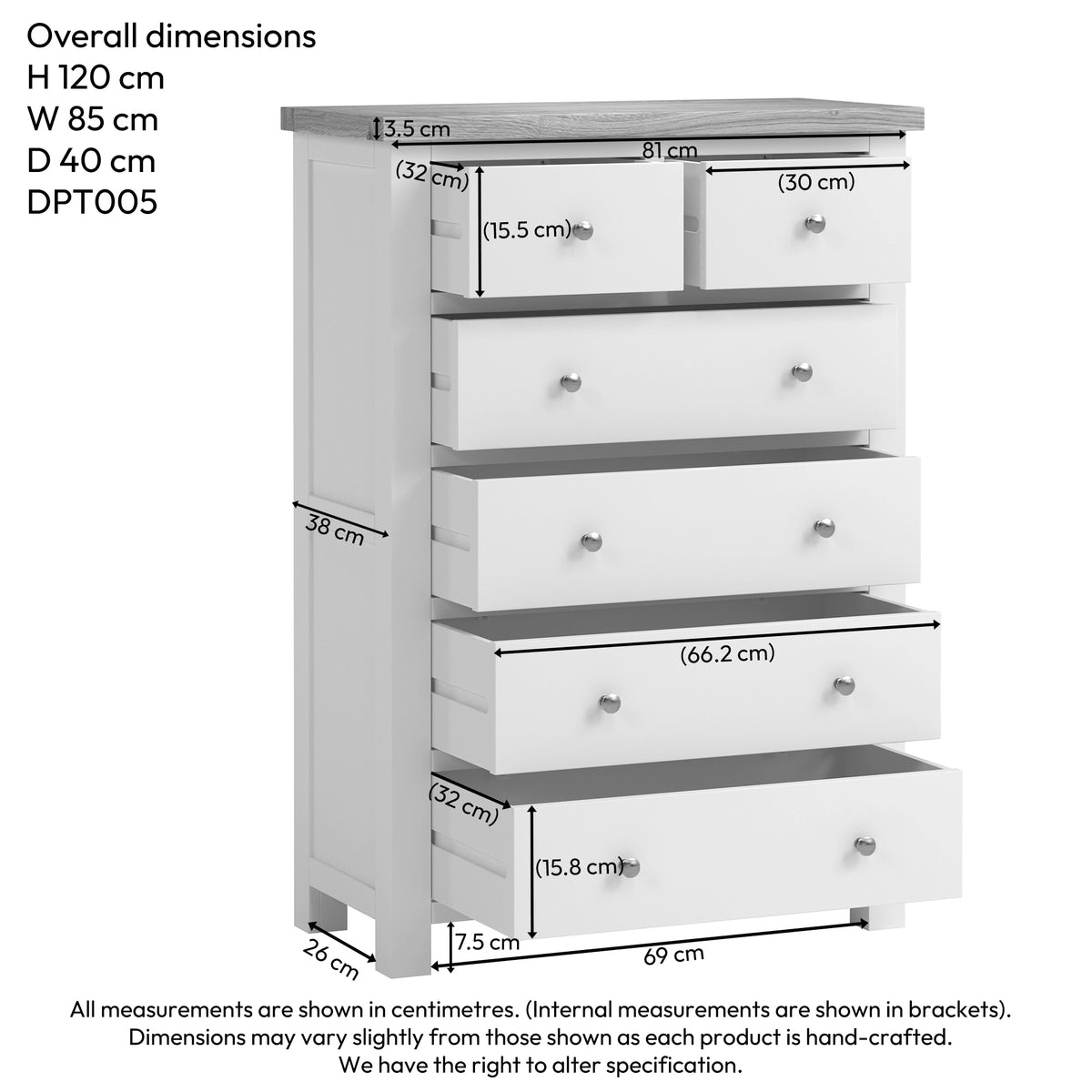 Drayton Painted 4 + 2 Chest