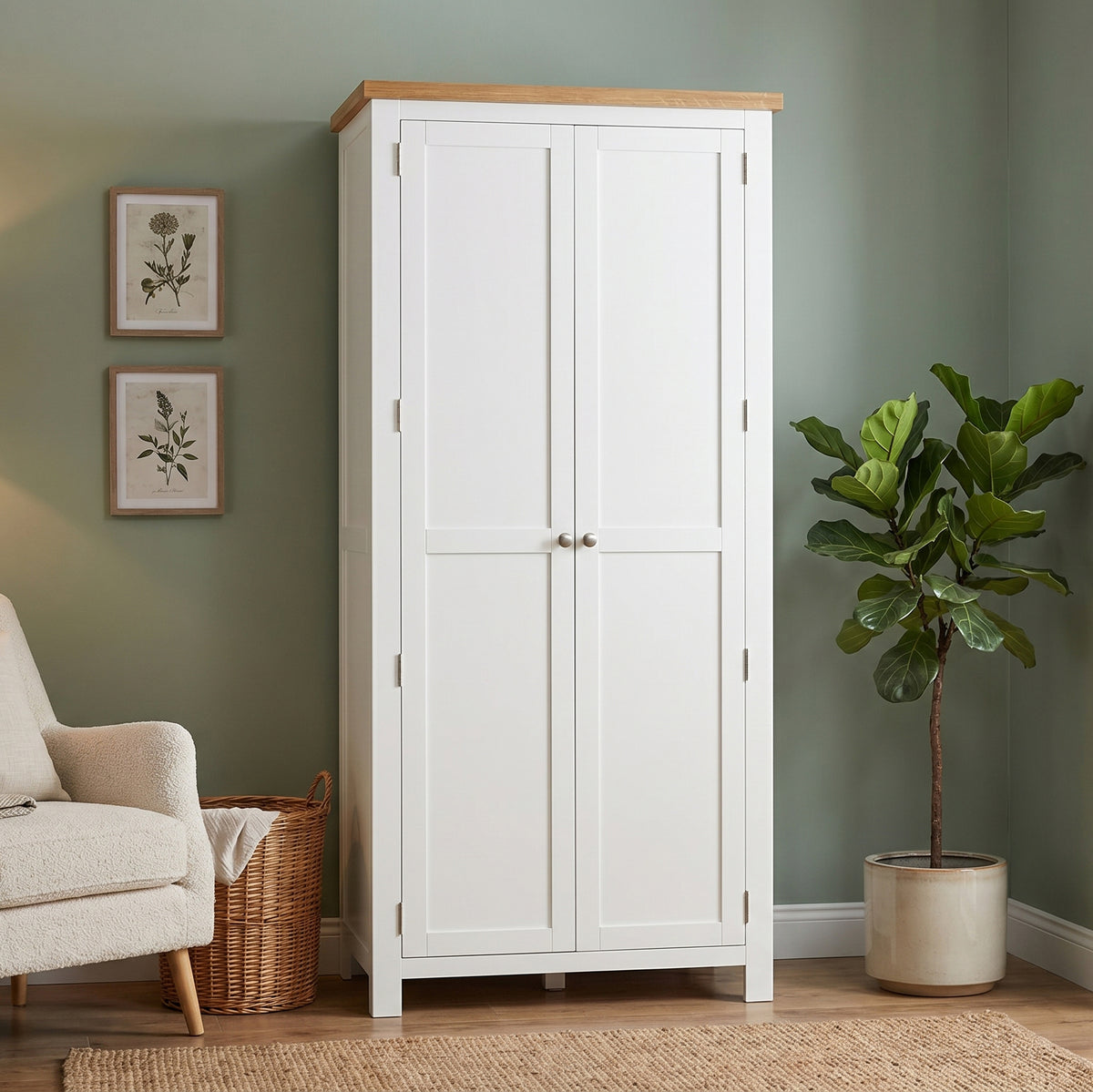 Drayton Painted Double Full Hanging Wardrobe - Bridgnorth Furniture