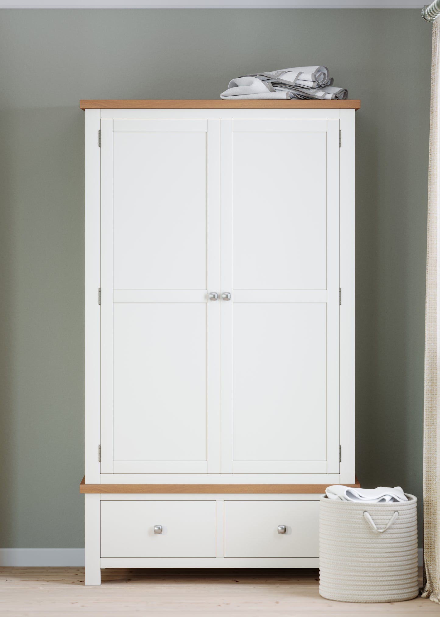 Drayton Painted Double Wardrobe with Drawers - Bridgnorth Furniture