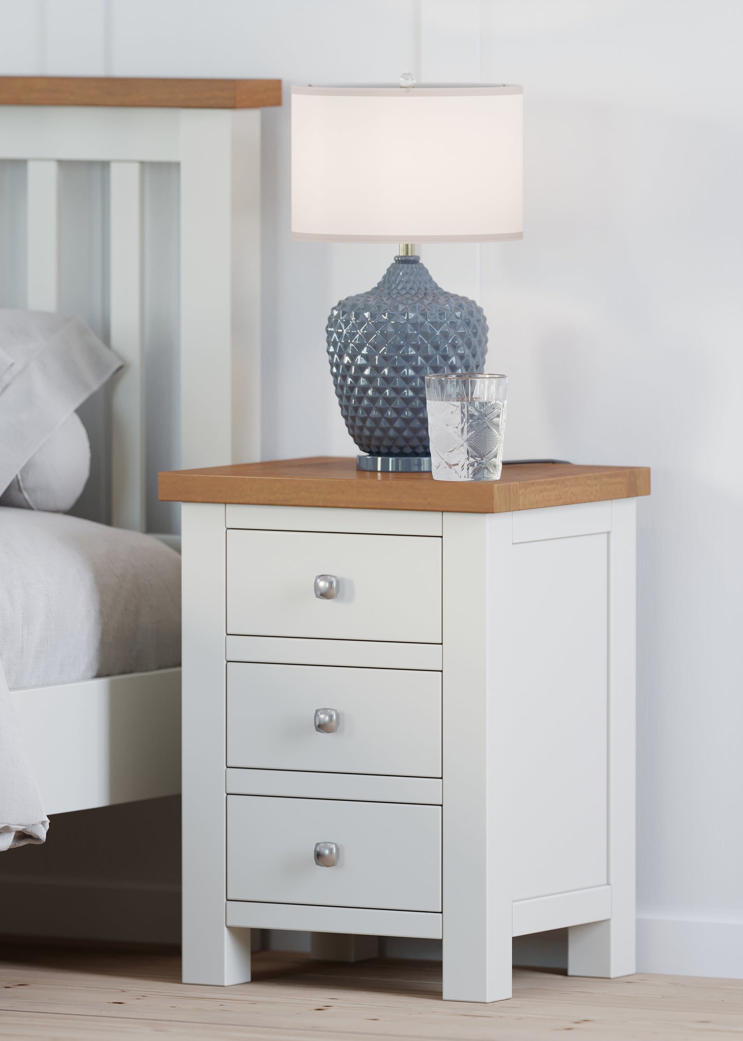 Drayton Painted 3 Drawer Bedside - Bridgnorth Furniture