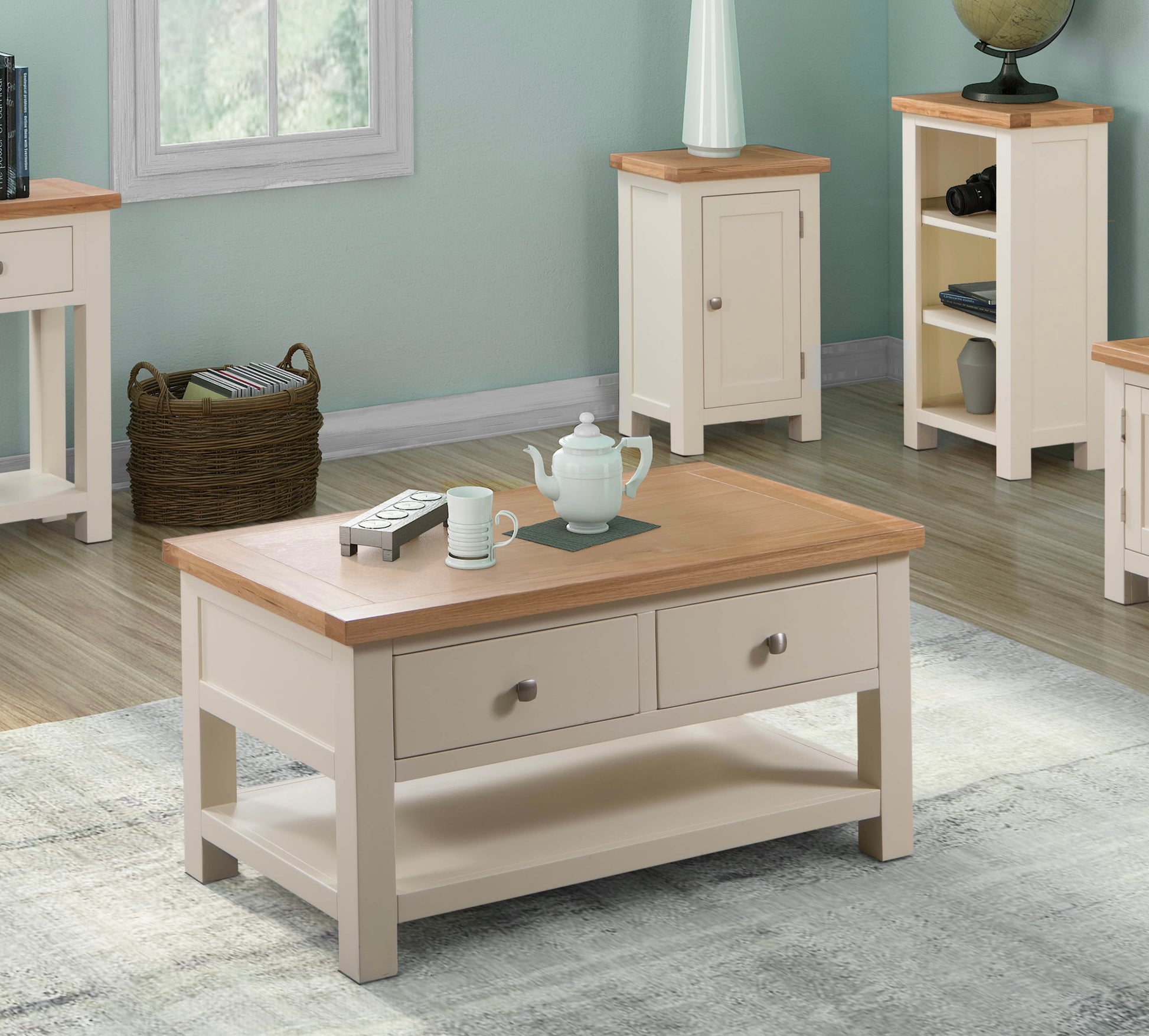Drayton Painted Coffee Table with 2 drawers - Bridgnorth Furniture
