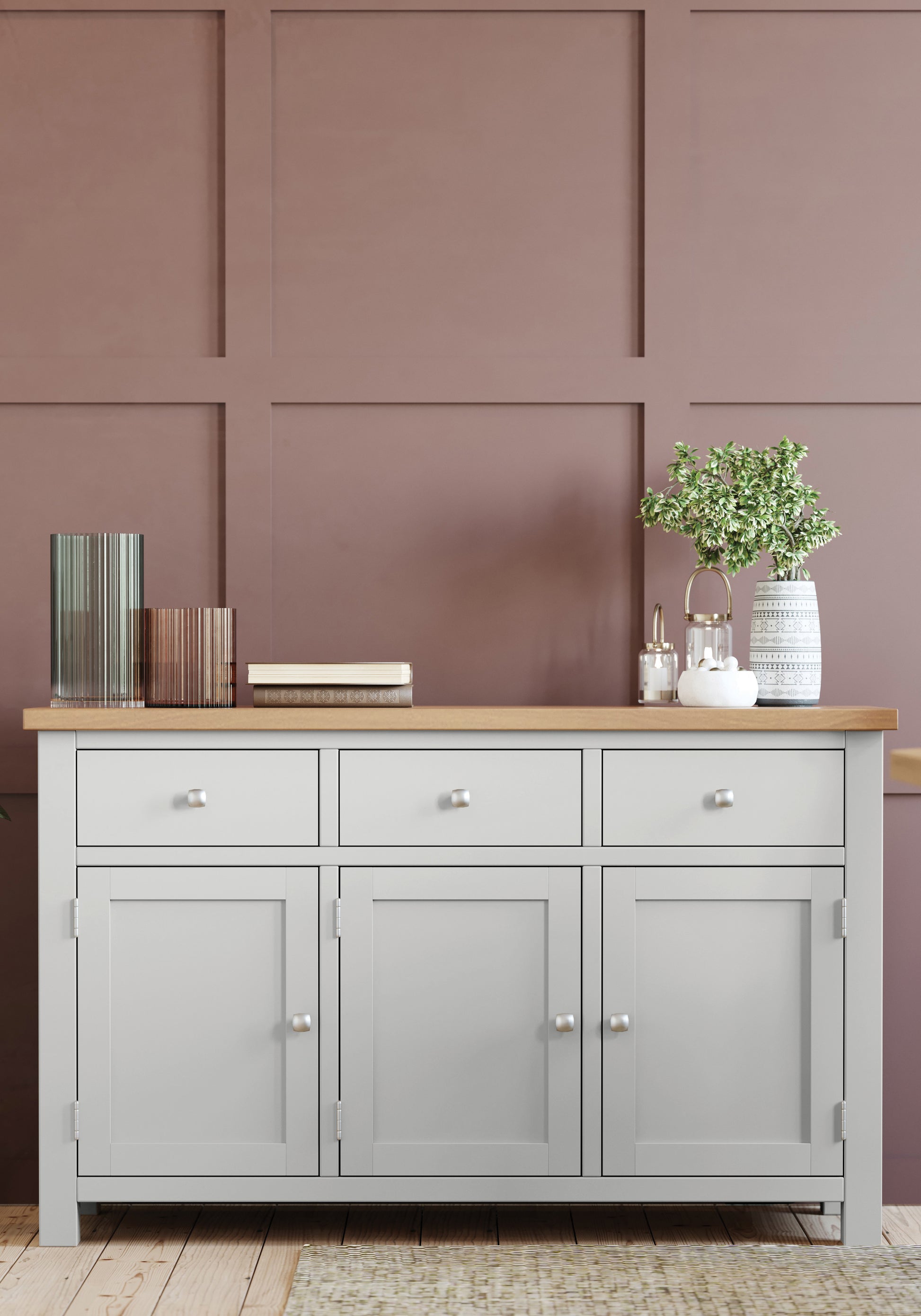 Drayton Painted 3 Door Sideboard - Bridgnorth Furniture