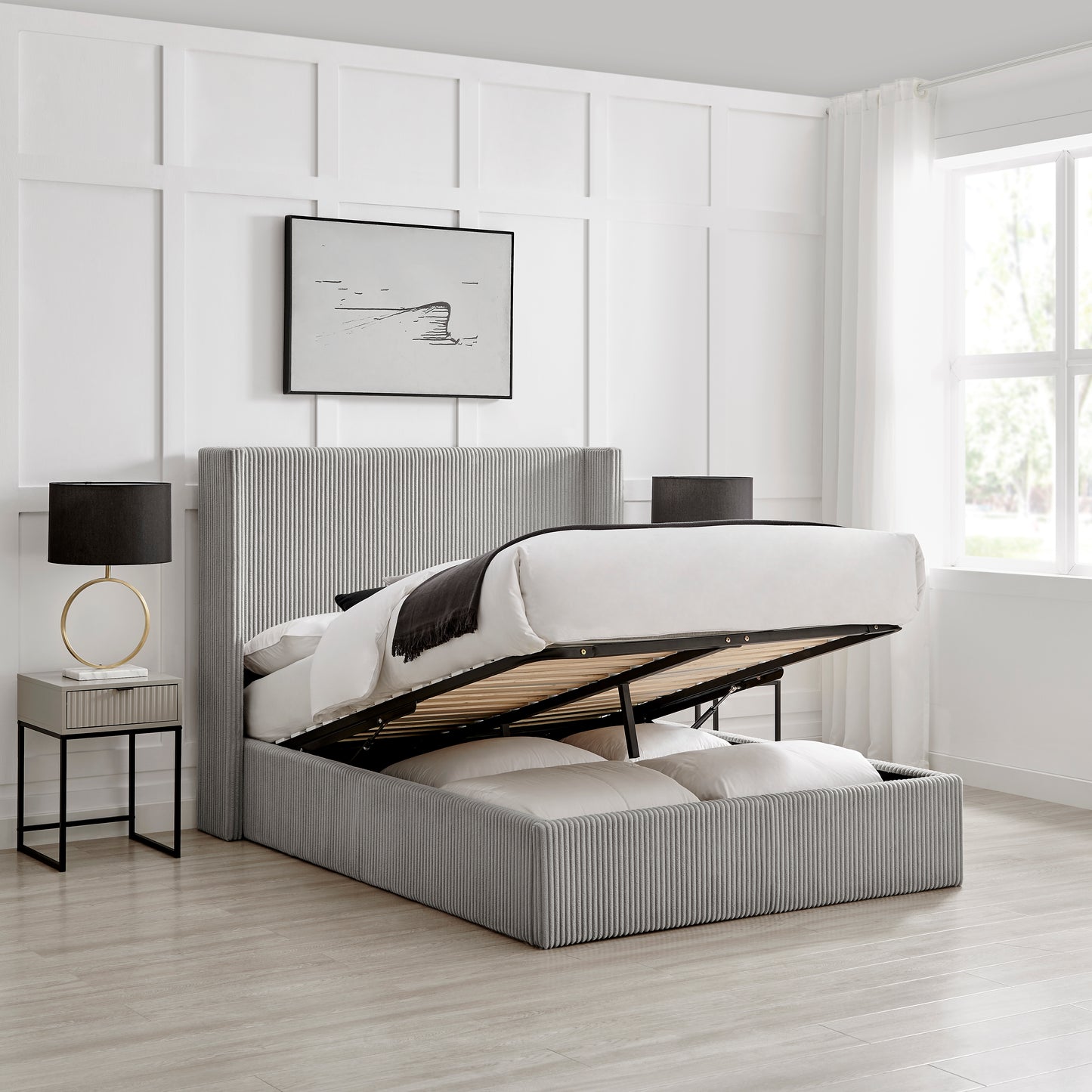 Gemini Cord Ottoman Bed - Bridgnorth Furniture