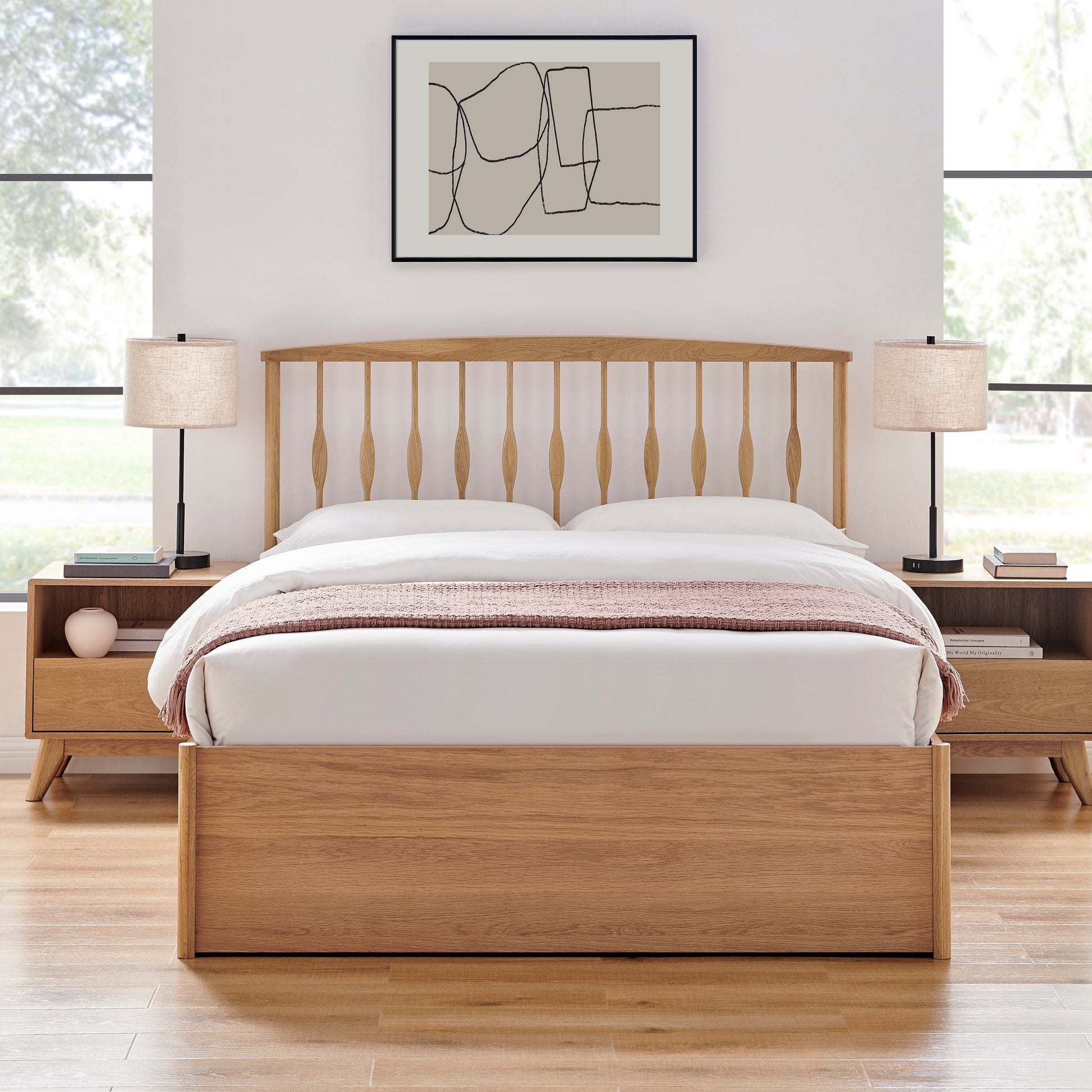 Juno Oak Ottoman Bed - Bridgnorth Furniture