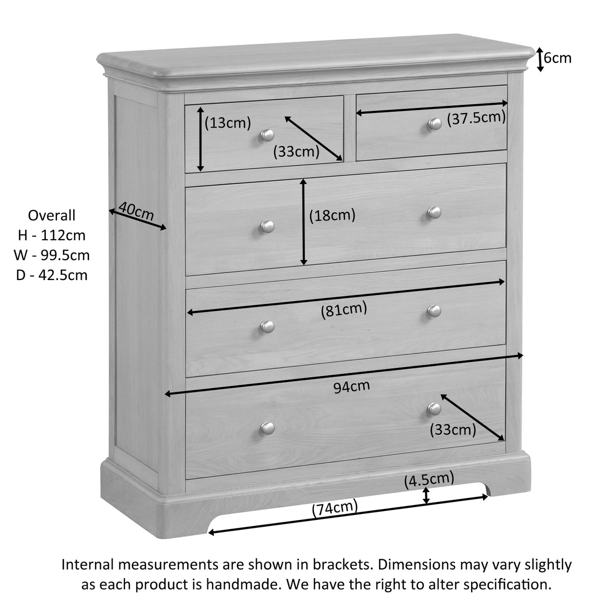 Stretton Oak 2 + 3 Chest - Bridgnorth Furniture