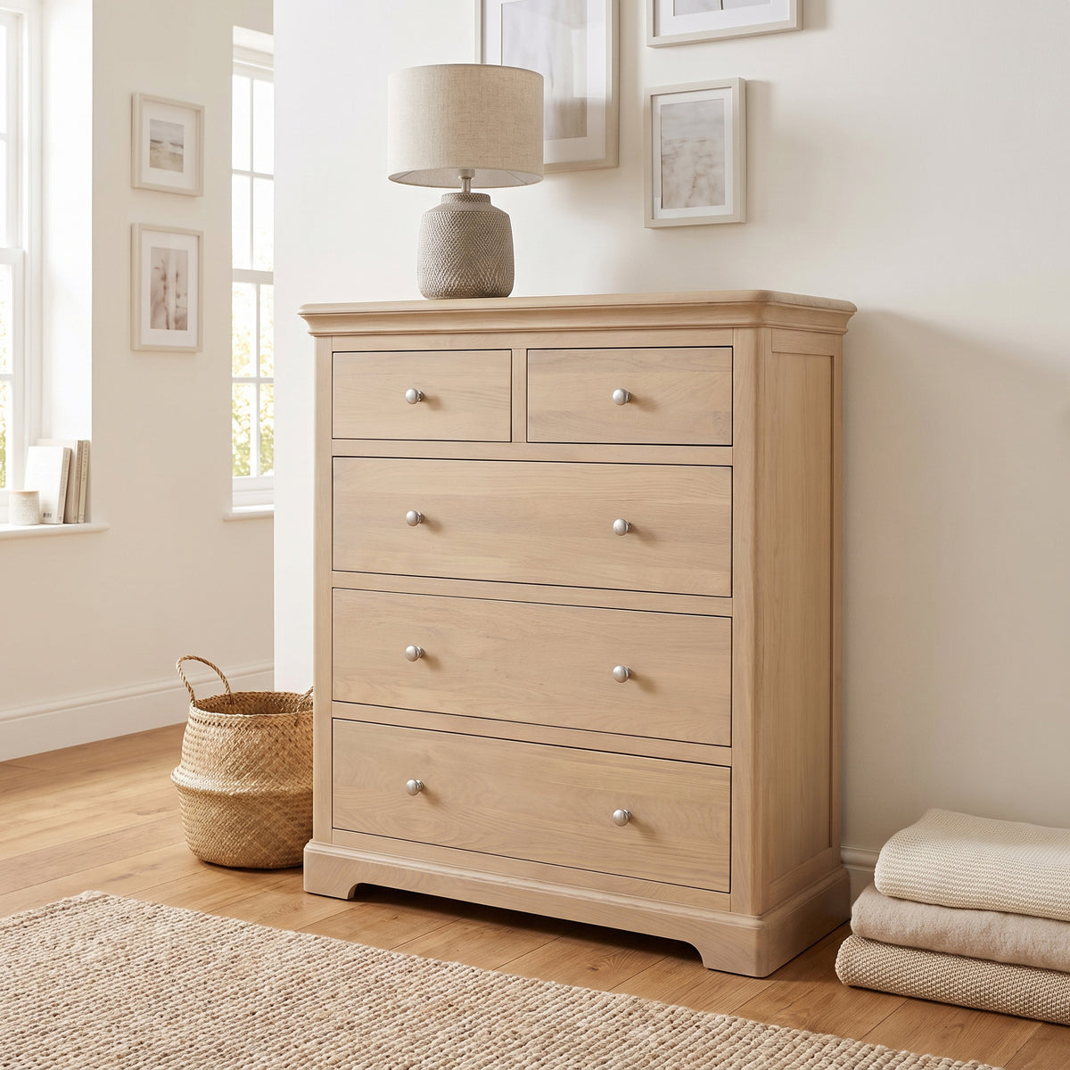Stretton Oak 2 + 3 Chest - Bridgnorth Furniture
