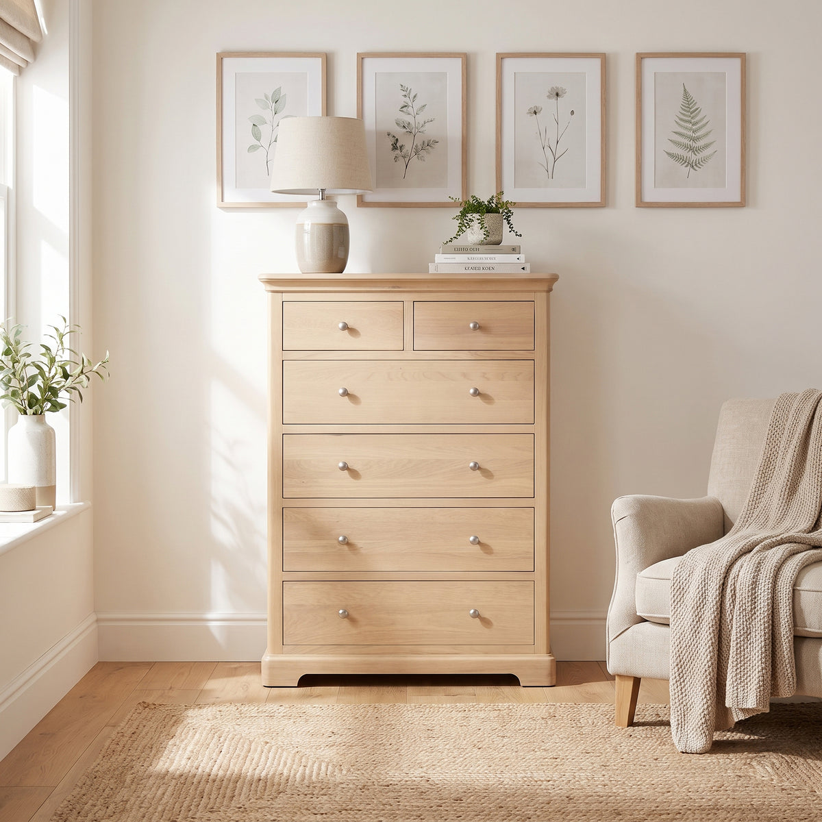 Stretton Oak 2 + 4 Chest - Bridgnorth Furniture