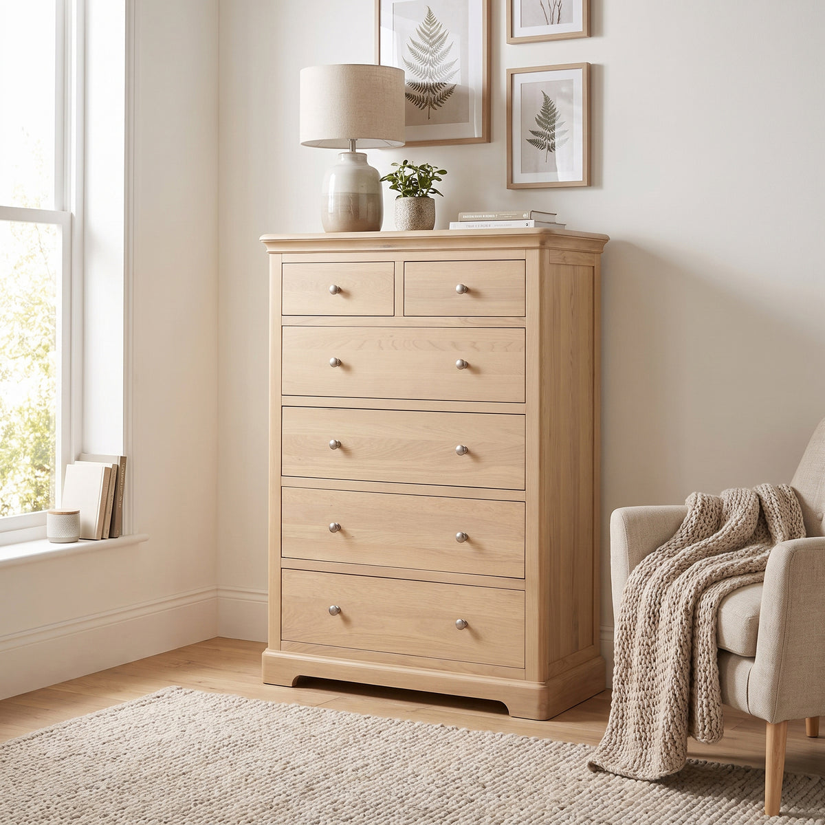 Stretton Oak 2 + 4 Chest - Bridgnorth Furniture
