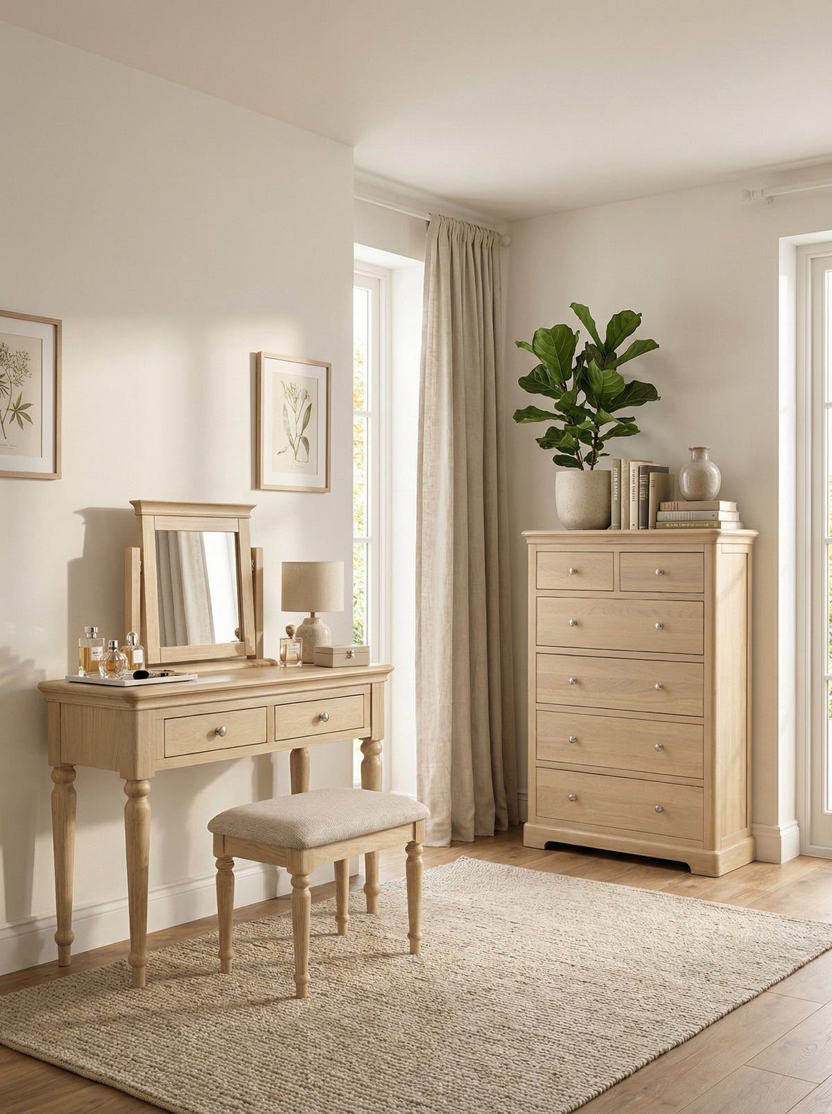 Stretton Oak 2 + 4 Chest - Bridgnorth Furniture