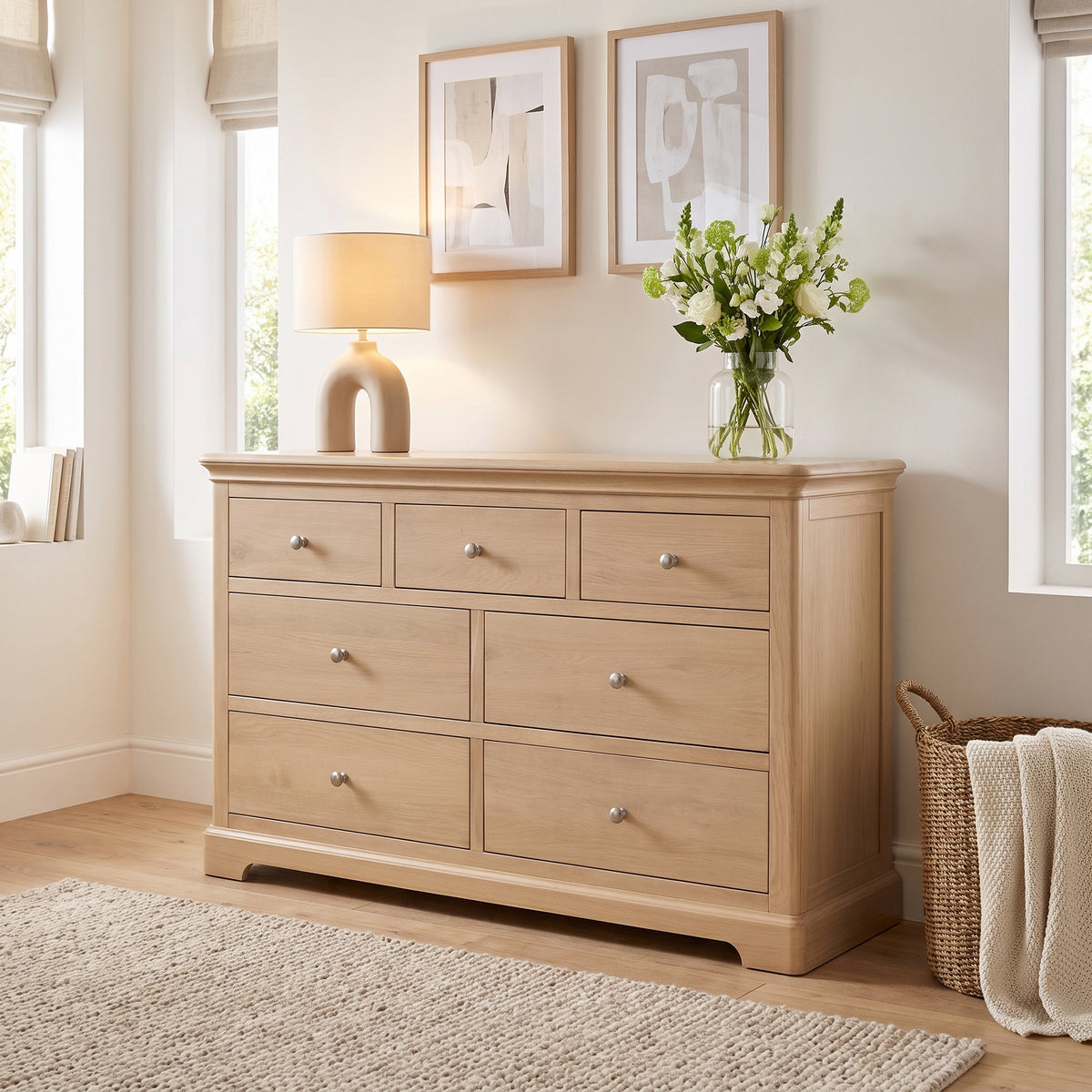 Stretton Oak 3 over 4 Chest - Bridgnorth Furniture
