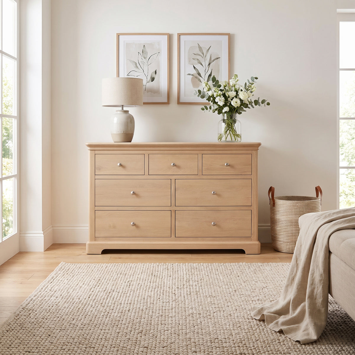 Stretton Oak 3 over 4 Chest - Bridgnorth Furniture