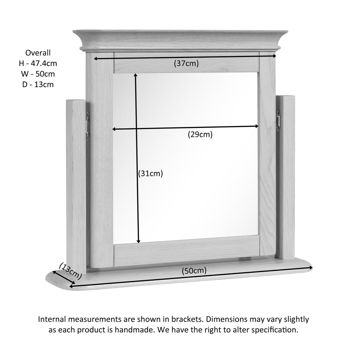 Stretton Oak Mirror - Bridgnorth Furniture
