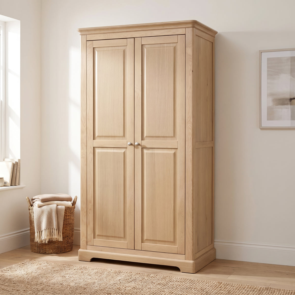 Stretton Oak All Hanging Double Wardrobe - Bridgnorth Furniture